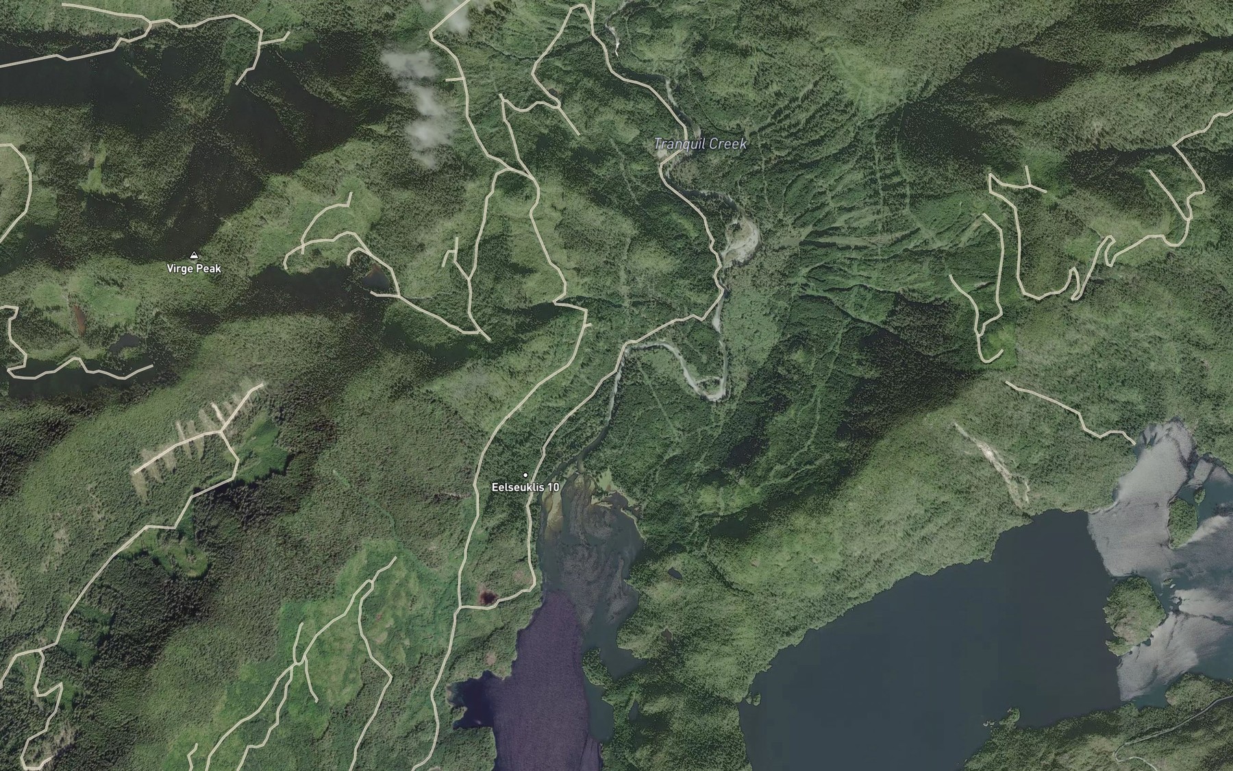 Satellite map of the Tranquil Creek