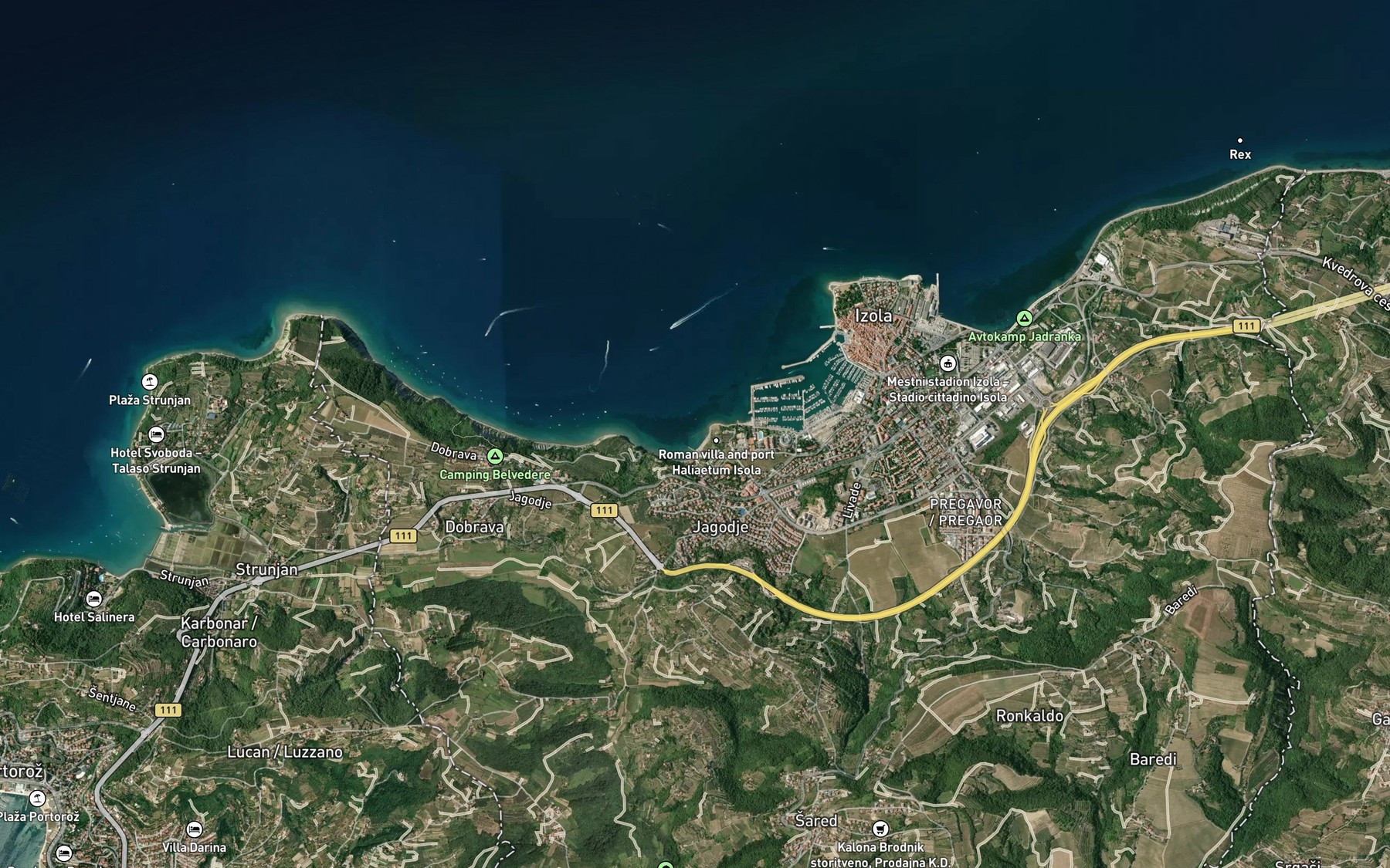 Satellite map of the Simonov Zaliv