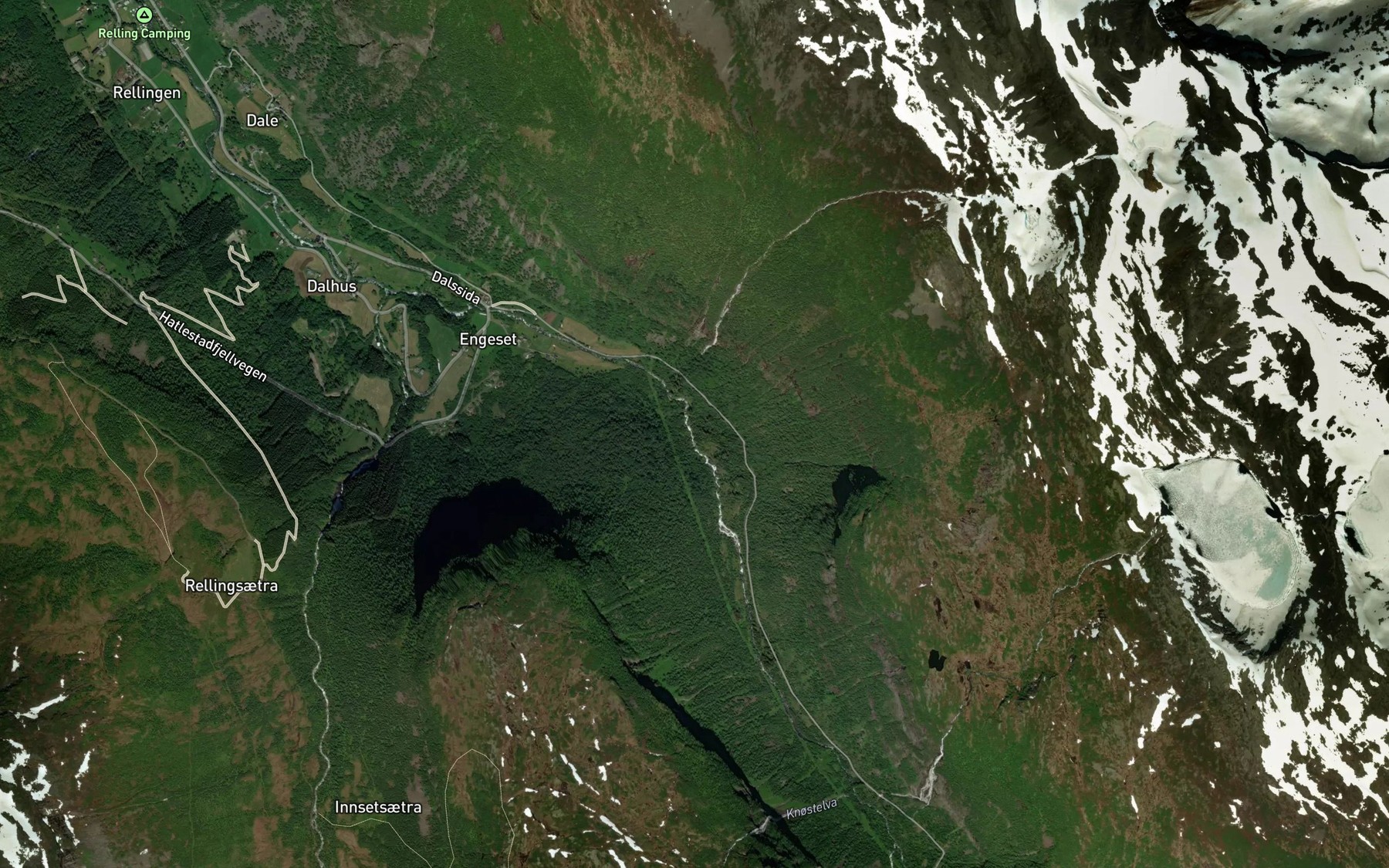 Satellite map of the Rindefossen