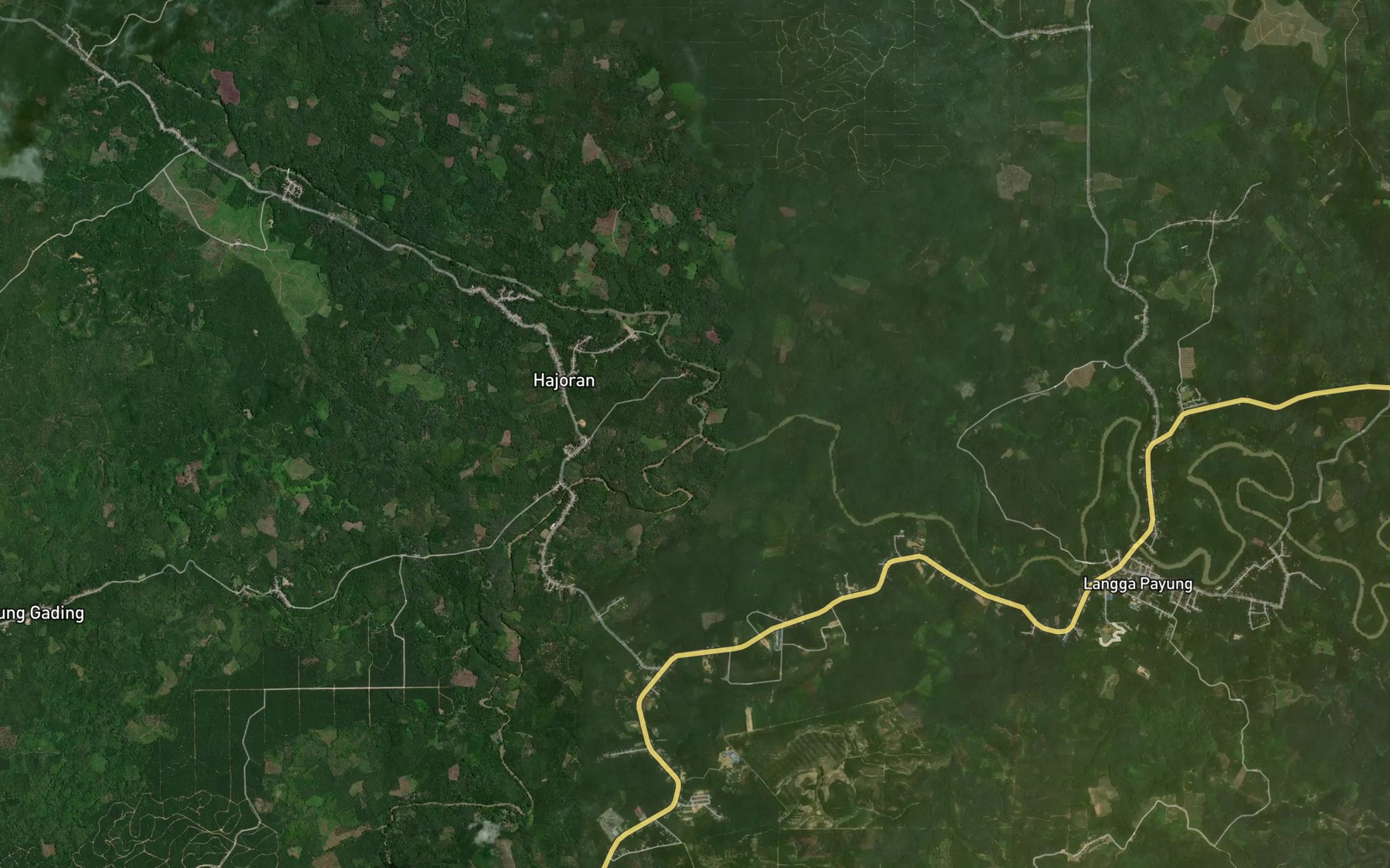 Satellite map of the Batang Galoga