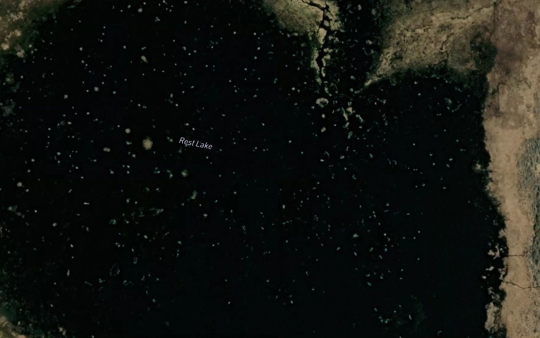 Satellite map of the Rest Lake