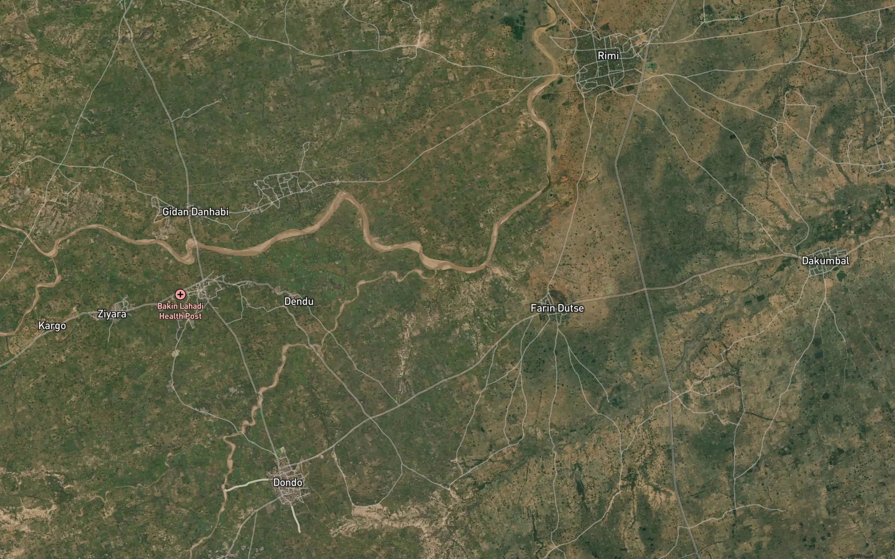 Satellite map of the River Duduru