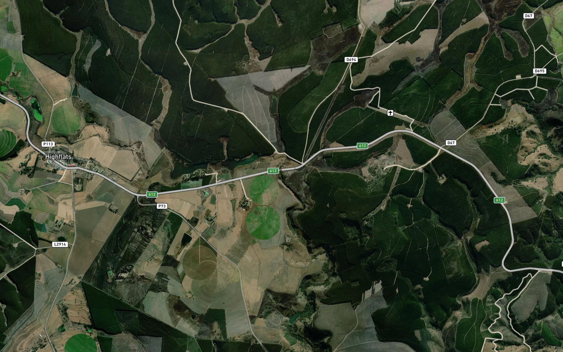 Satellite map of the Mtwalume Falls