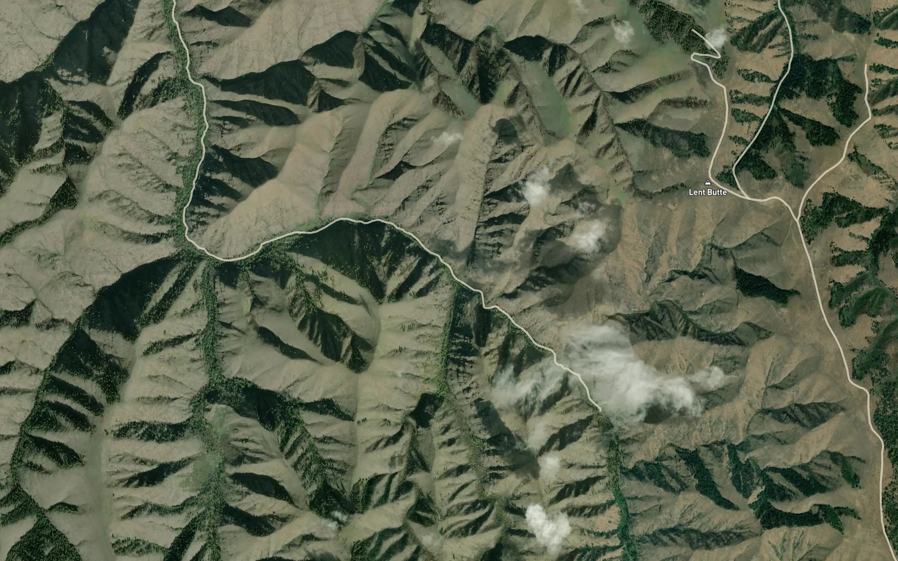 Satellite map of the Bear Creek