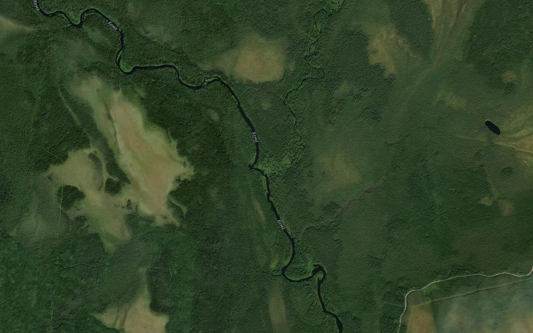 Satellite map of the Okshtoma