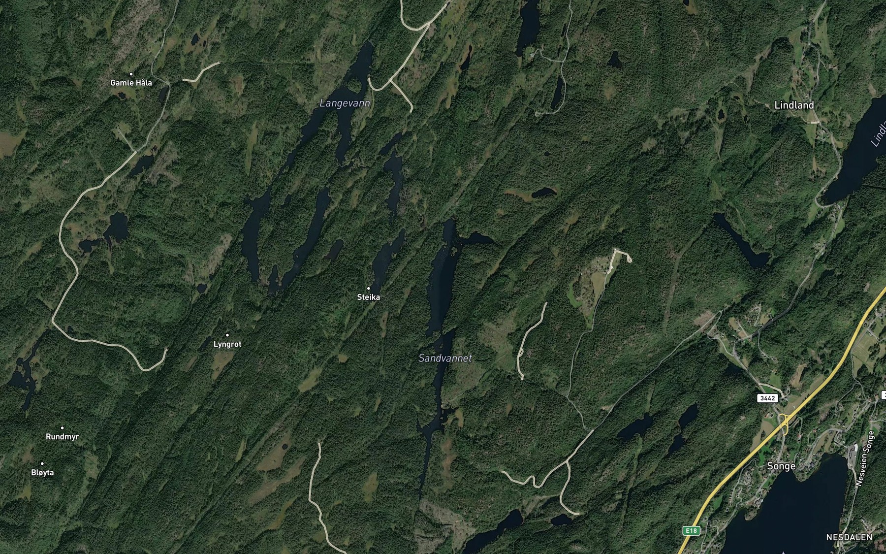 Satellite map of the Store Sandvann