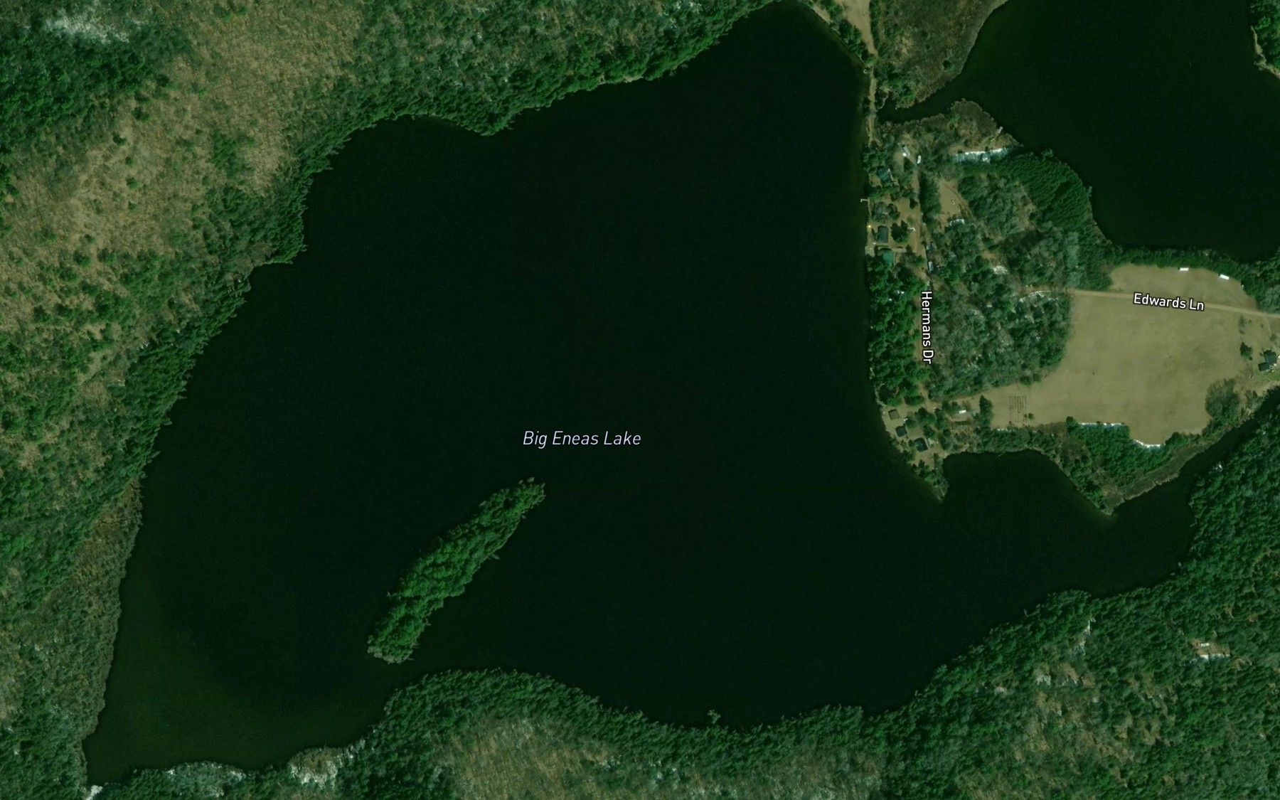 Satellite map of the Big Eneas Lake