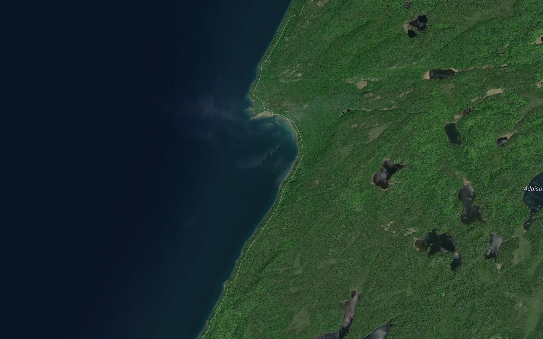 Satellite map of the Clavet Bay