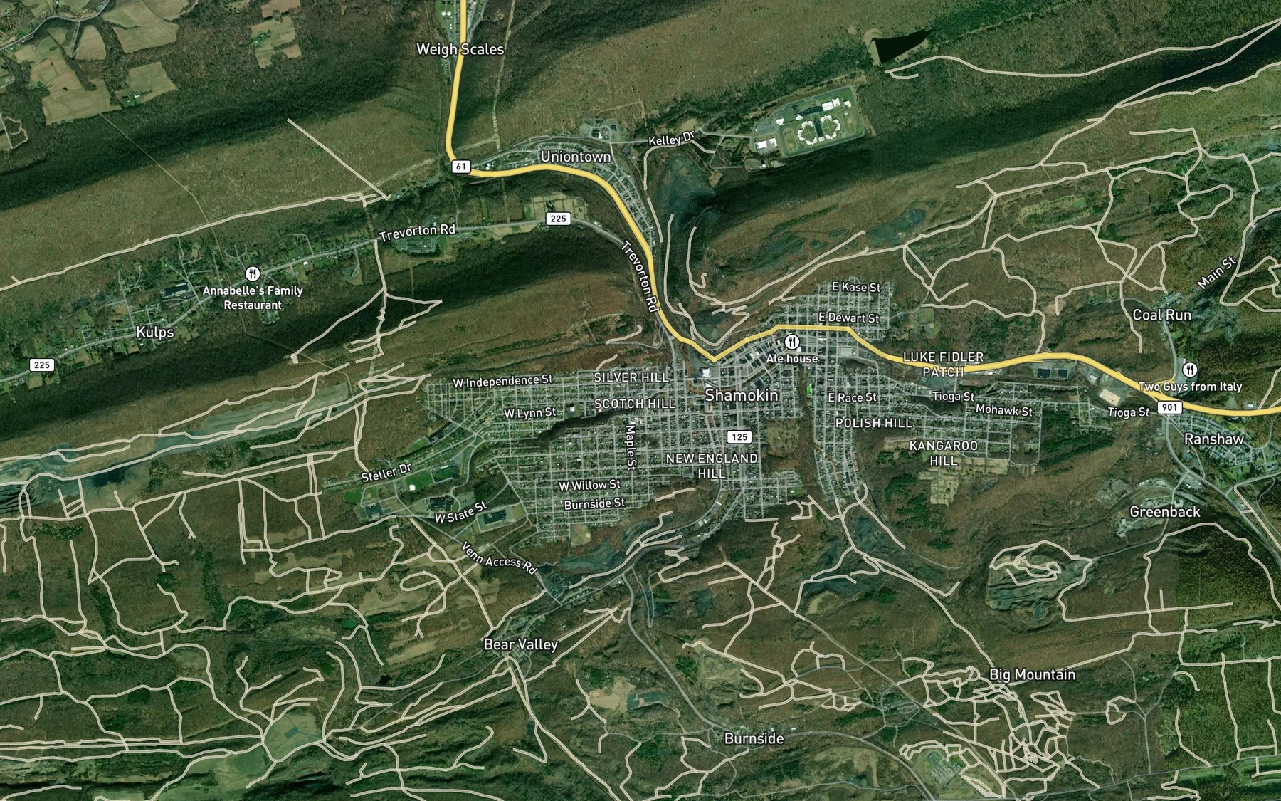 Satellite map of the Furnace Run