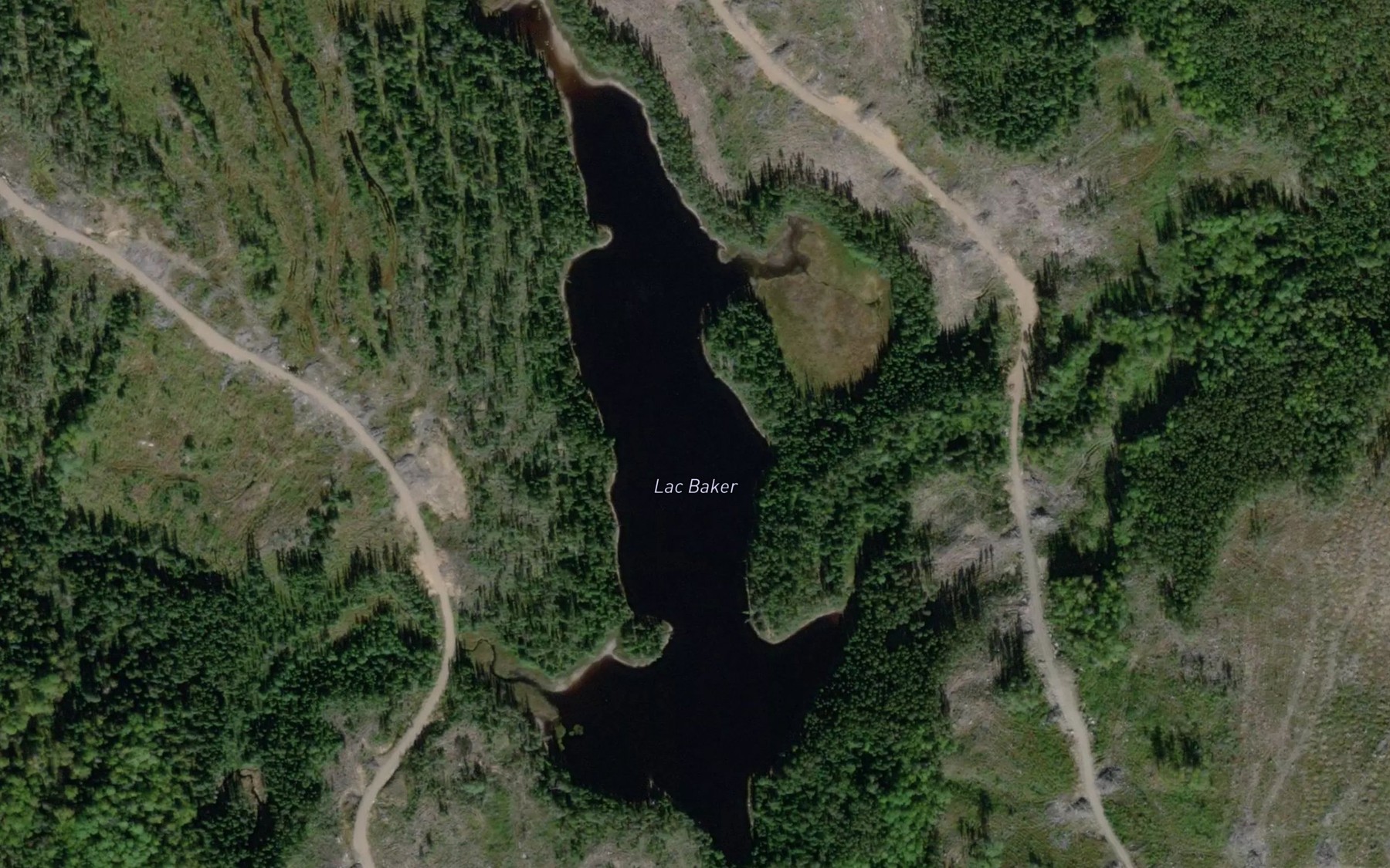 Satellite map of the Lac Baker