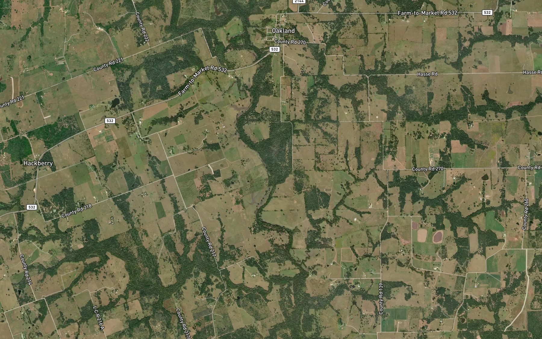 Satellite map of the Cottonwood Creek