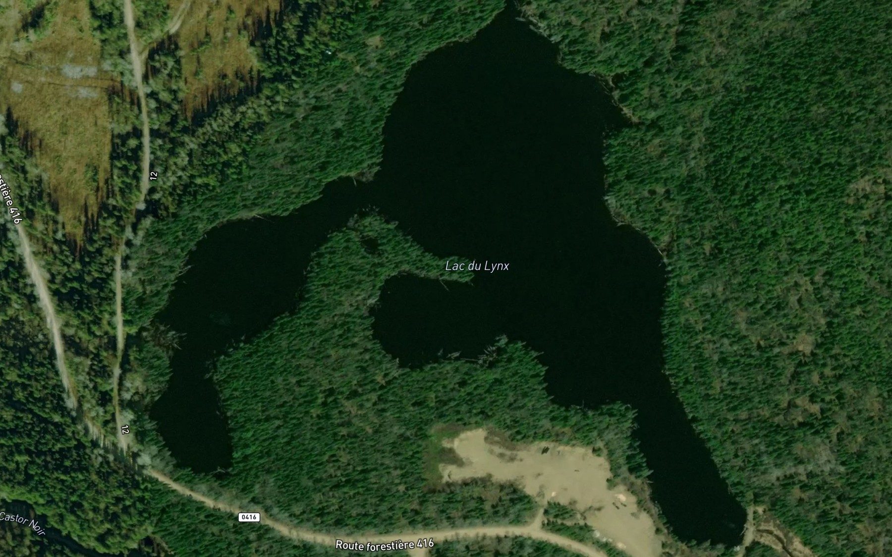 Satellite map of the Lac du Lynx