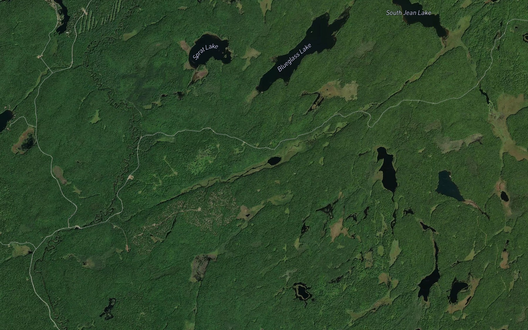Satellite map of the Twisty Lake