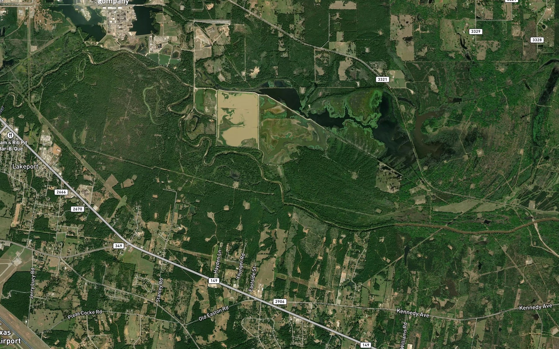 Satellite map of the Mason Creek