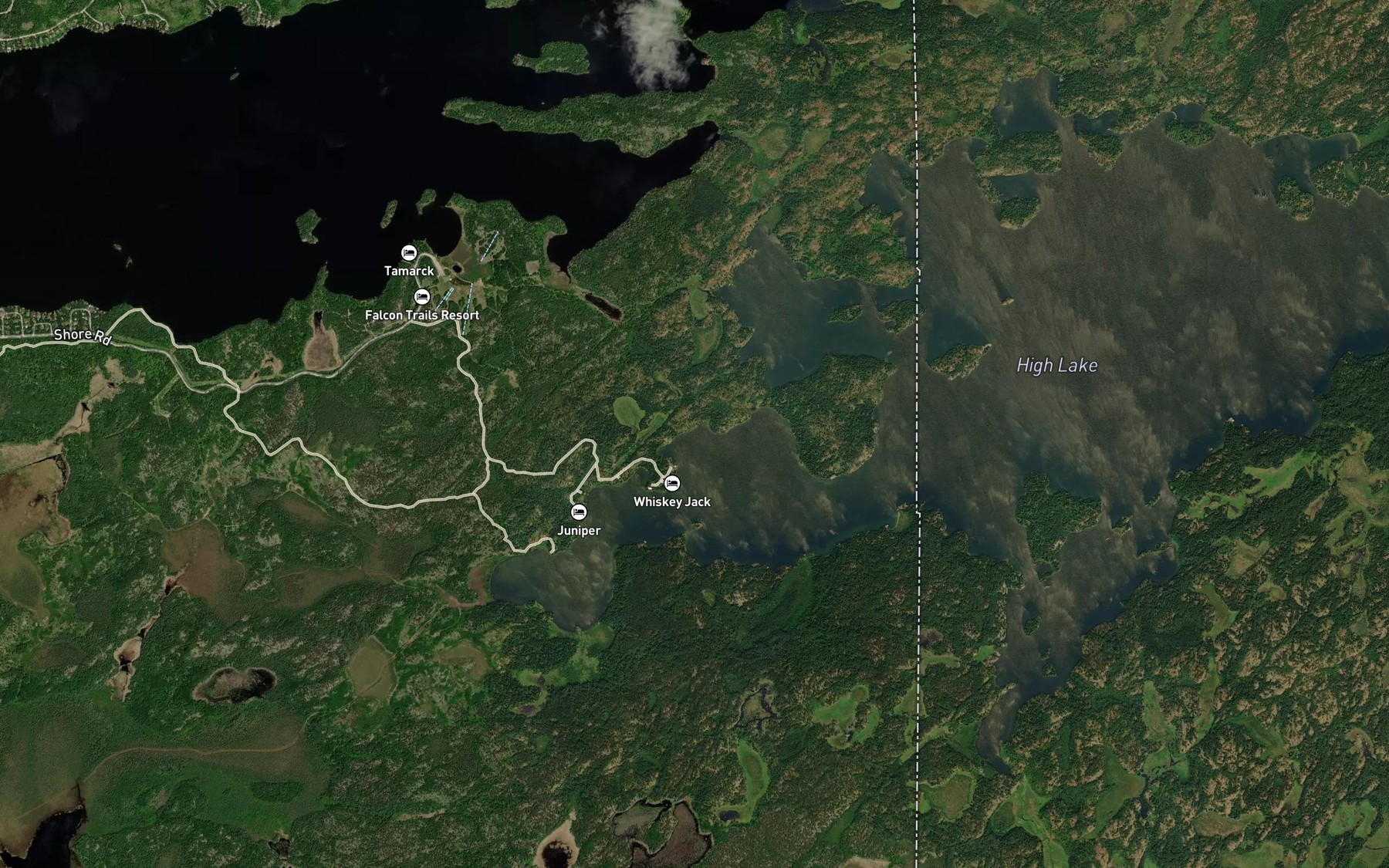 Satellite map of the High Lake