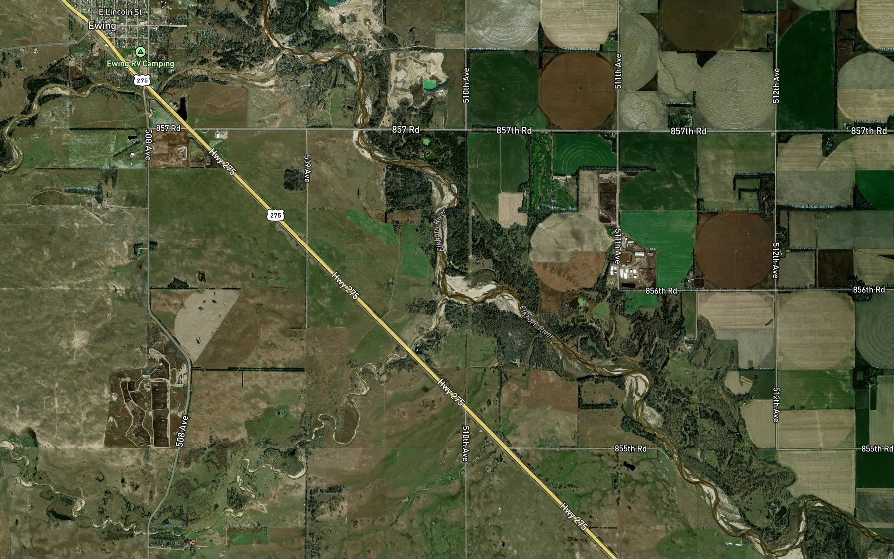 Satellite map of the Cache Creek