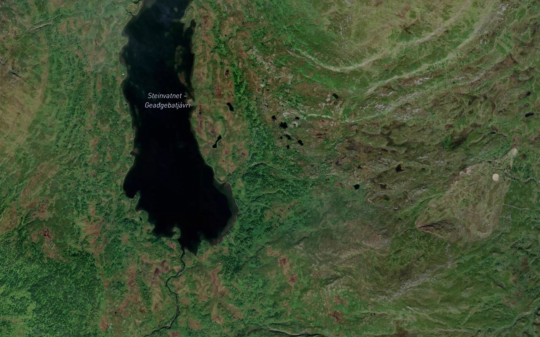 Satellite map of the Mikaelva