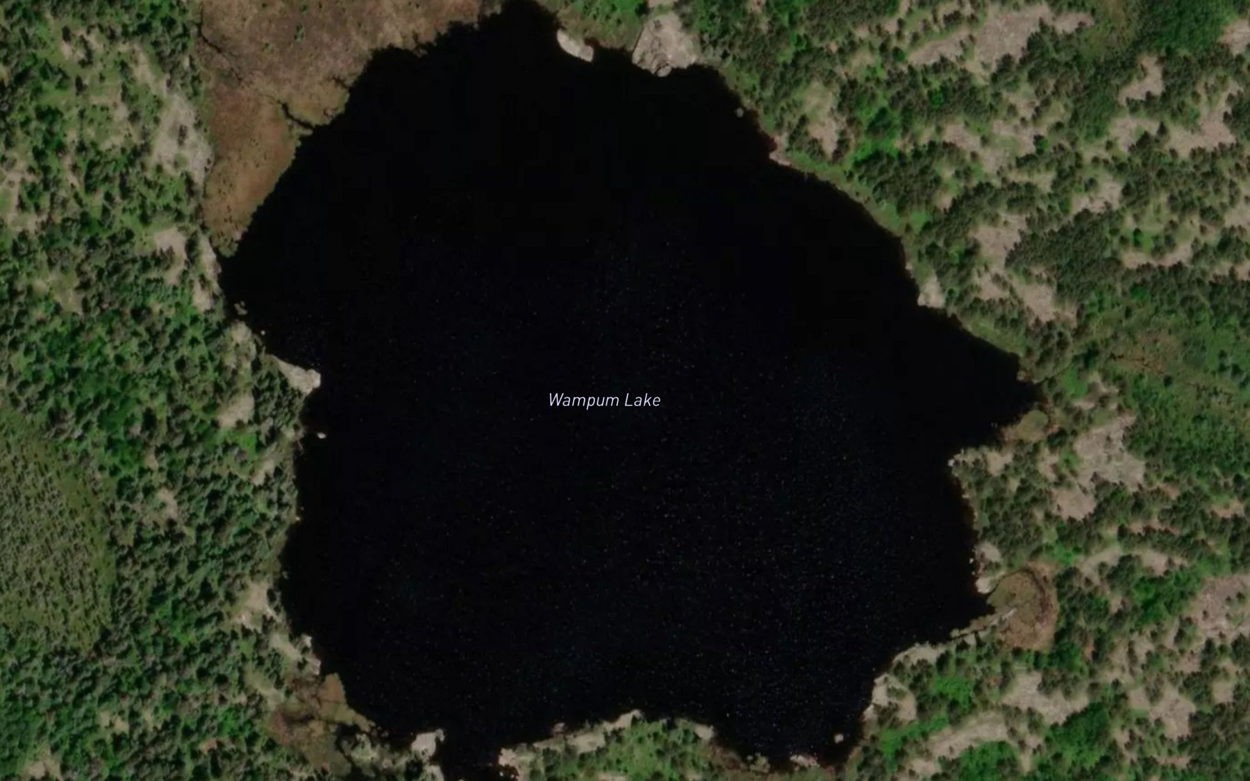 Satellite map of the Wampum Lake
