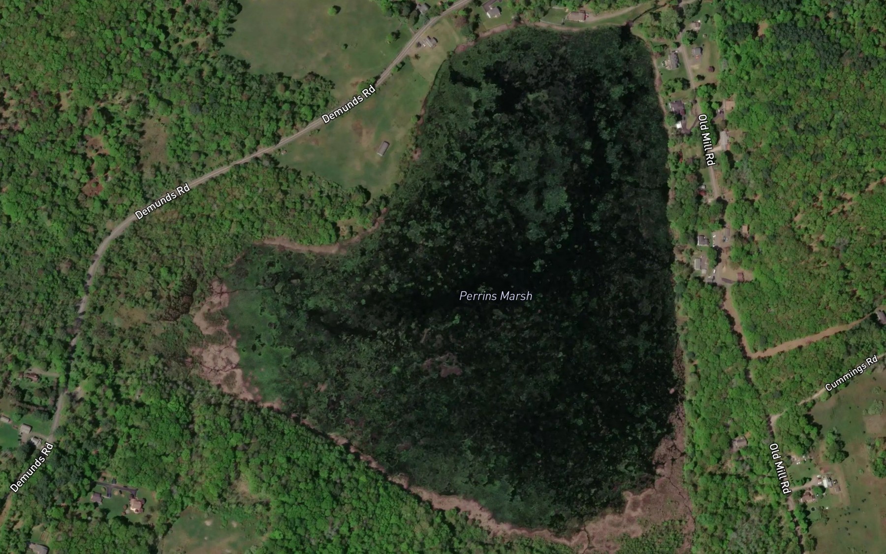 Satellite map of the Perrins Marsh
