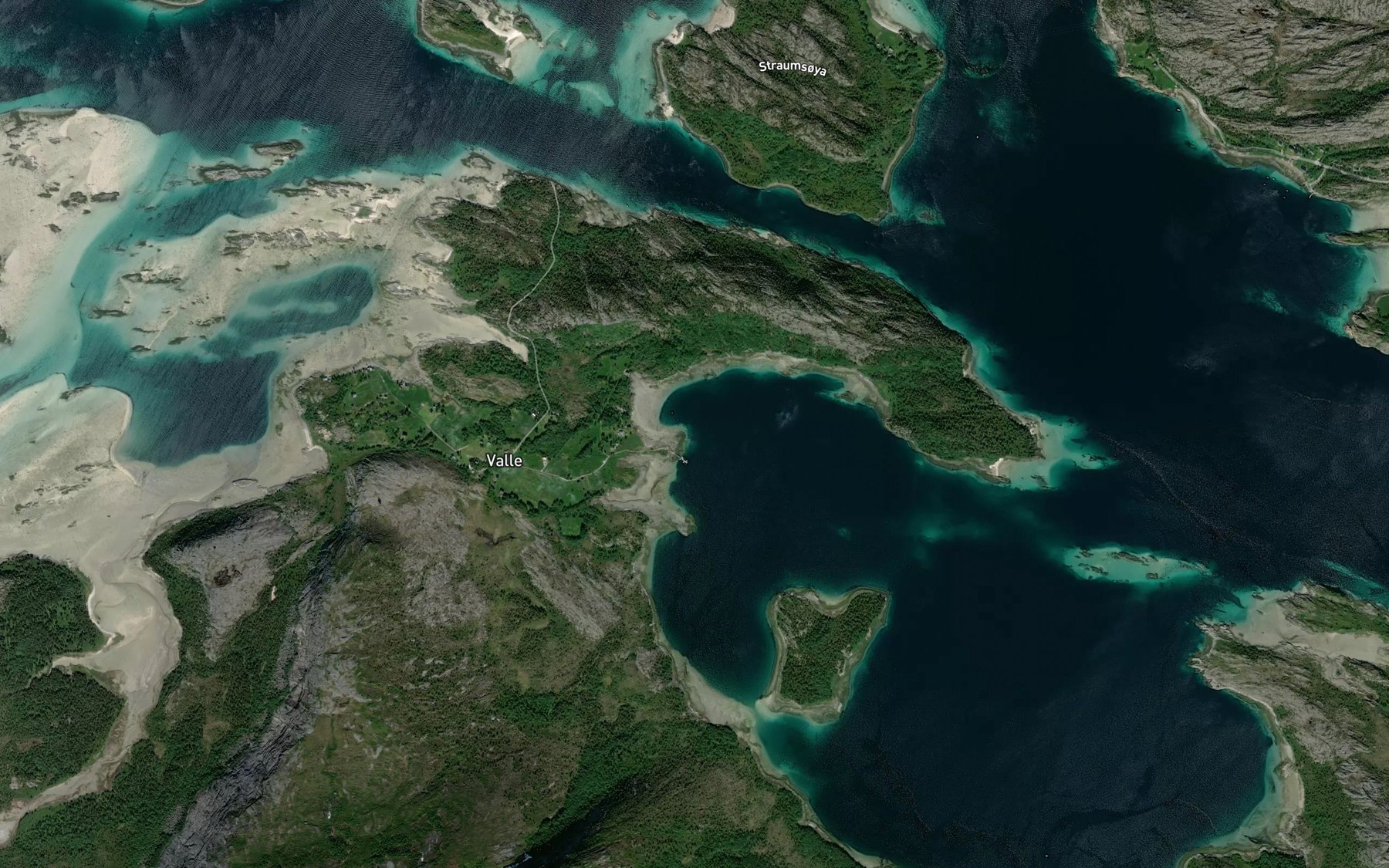 Satellite map of the Vallebukta