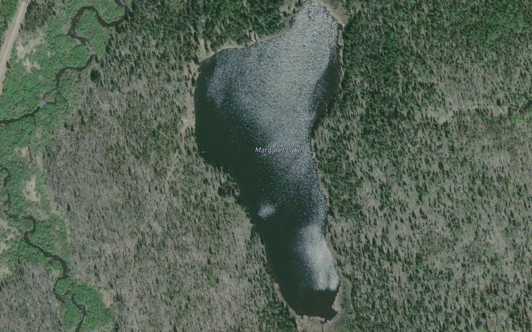 Satellite map of the Margaret Lake