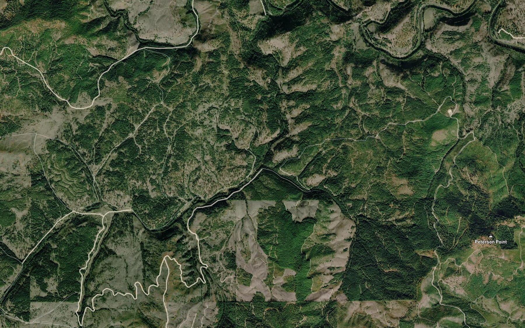 Satellite map of the Choulson Creek