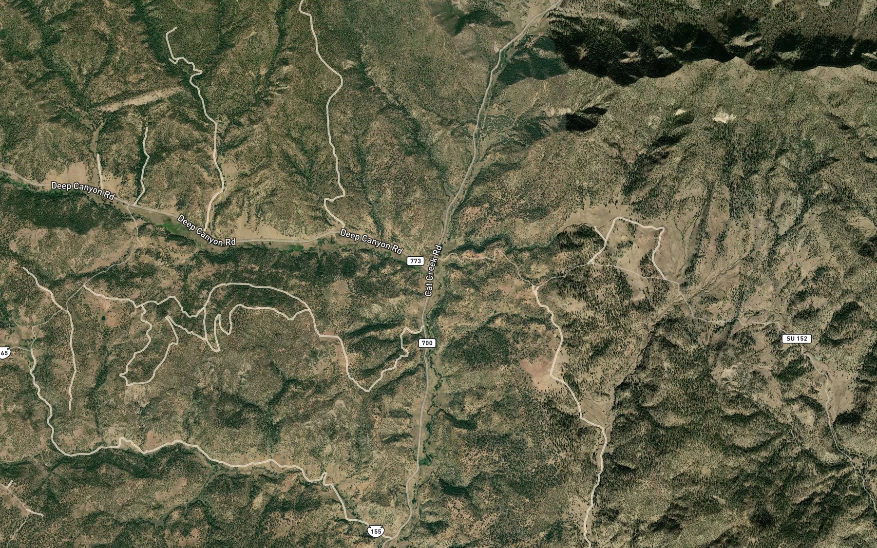 Satellite map of the Round Meadow Creek