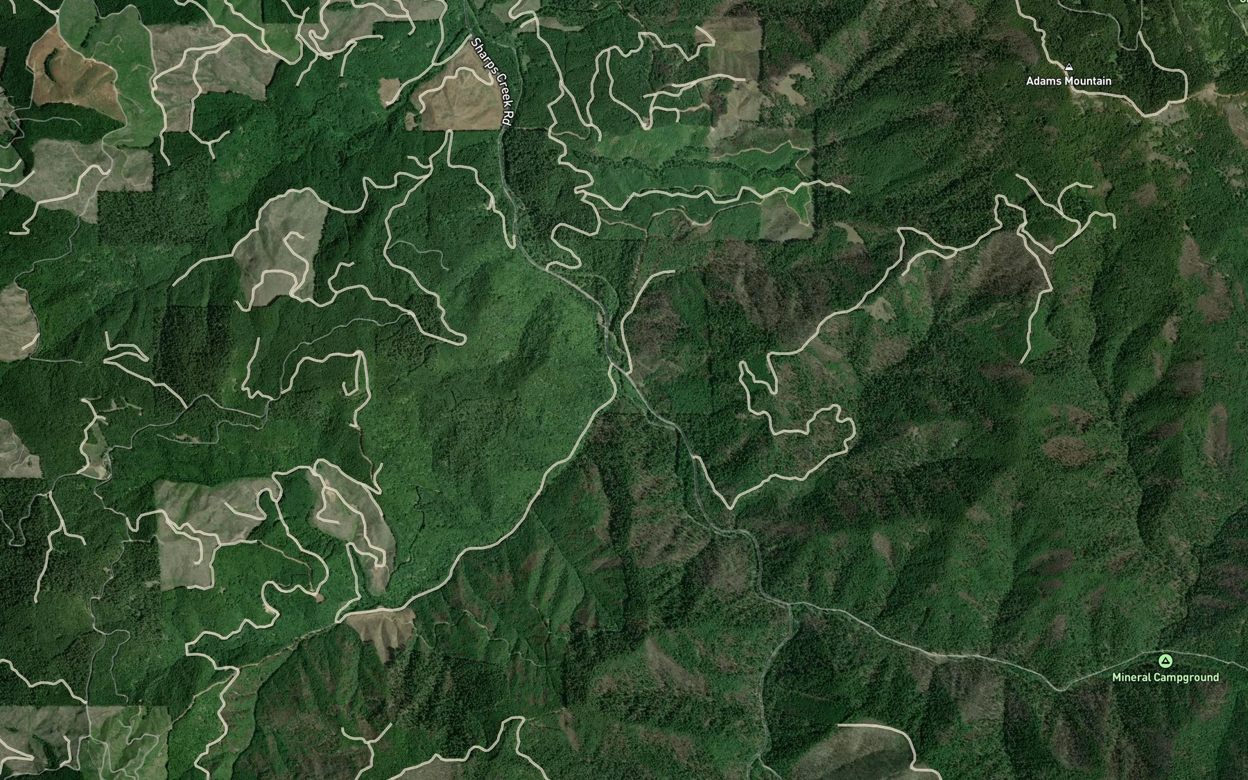 Satellite map of the Walker Creek