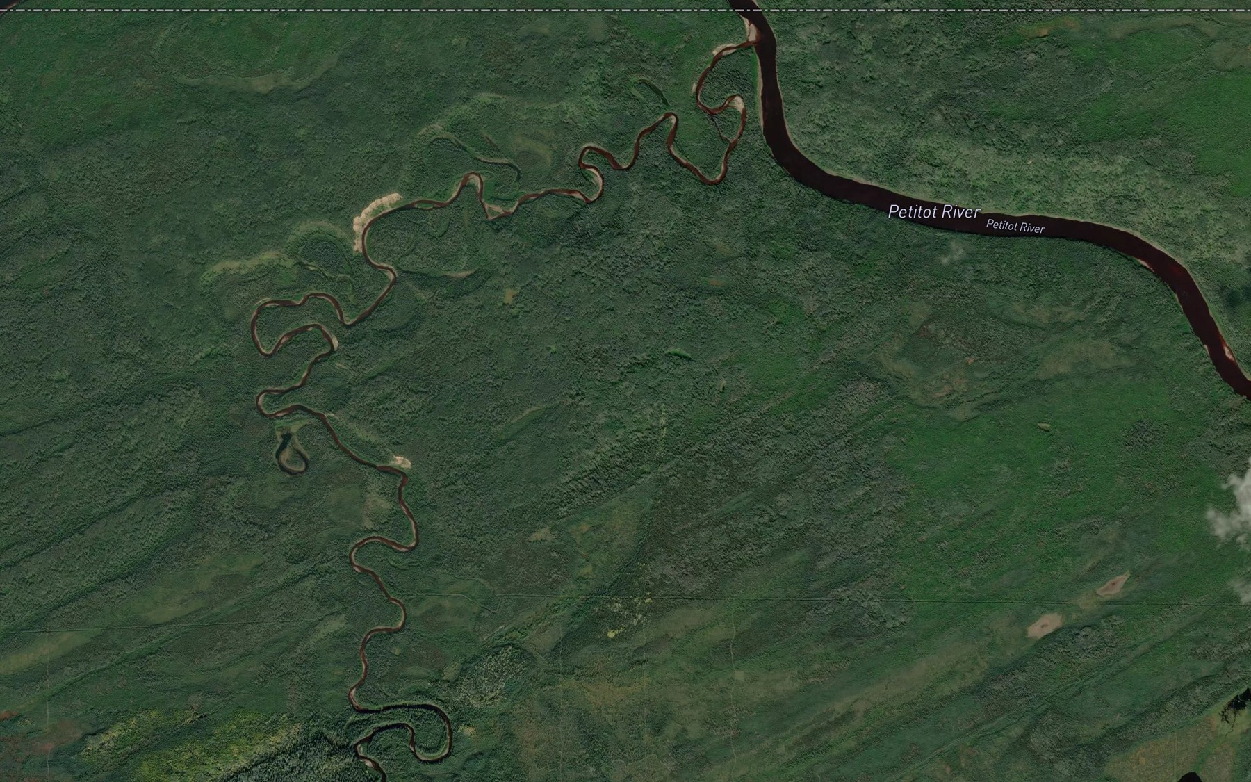Satellite map of the Emile Creek