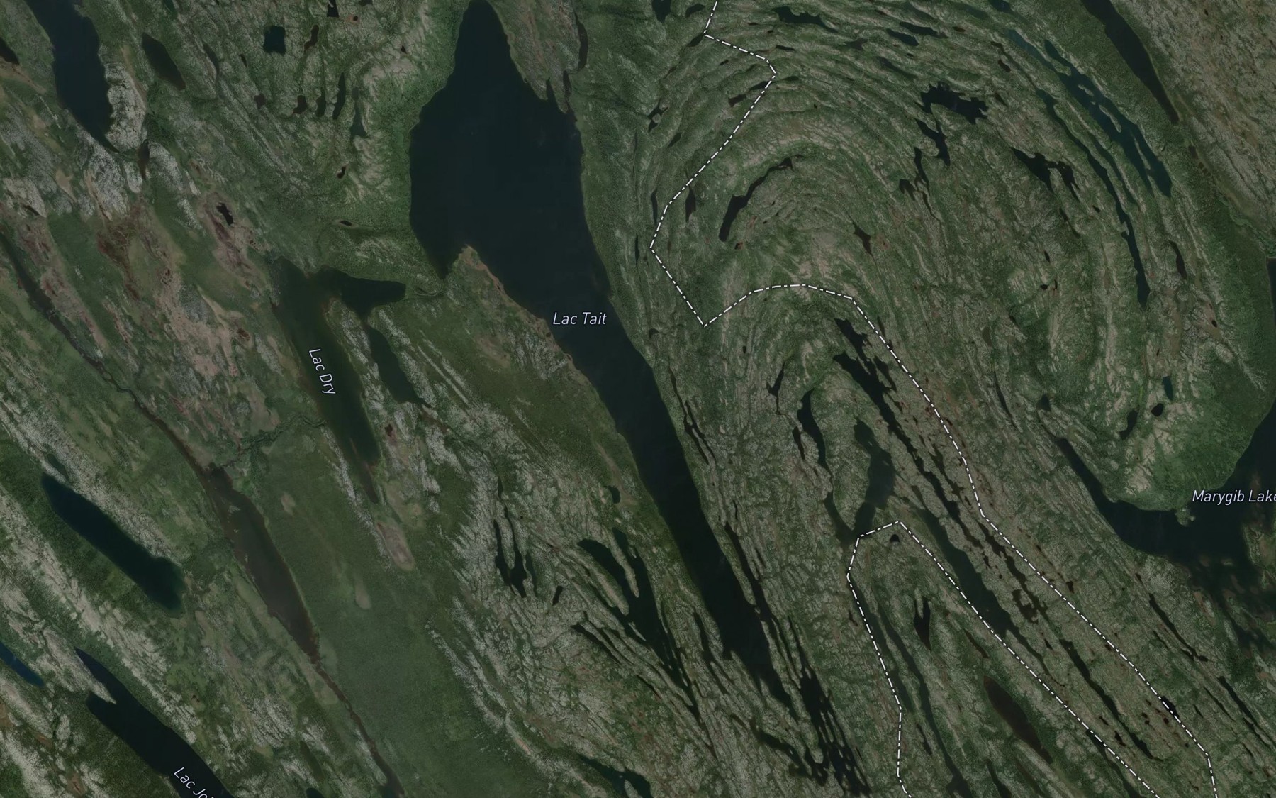 Satellite map of the Lac Tait