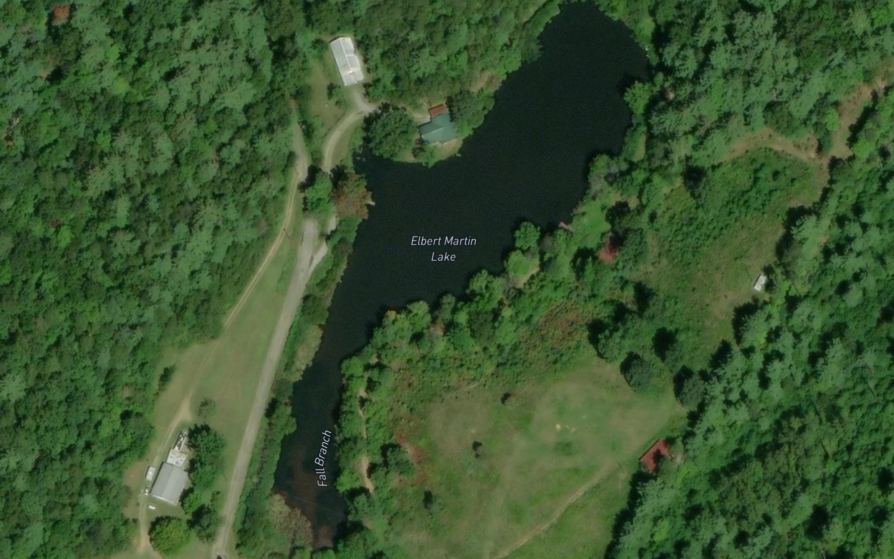 Satellite map of the Elbert Martin Lake
