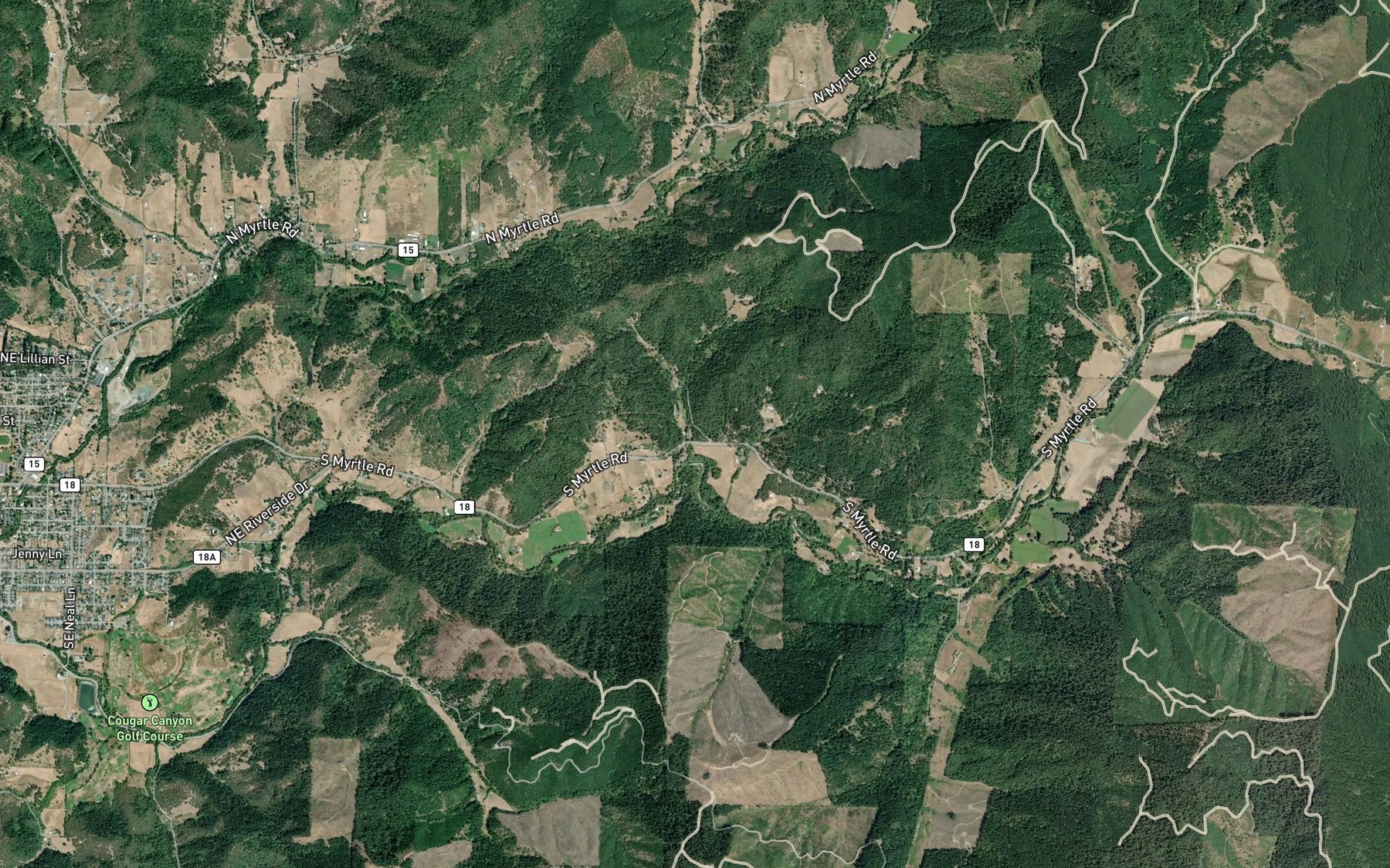 Satellite map of the Carson Creek