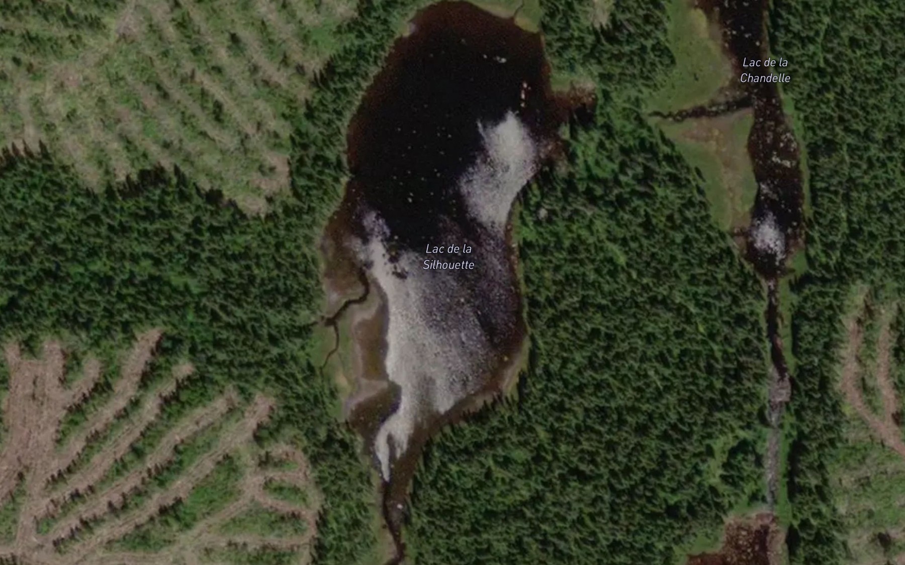 Satellite map of the Lac de la Chandelle