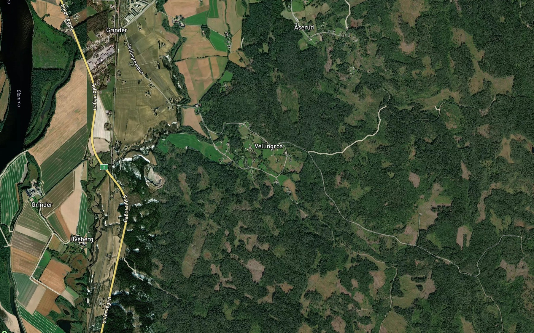 Satellite map of the Kvernbekken