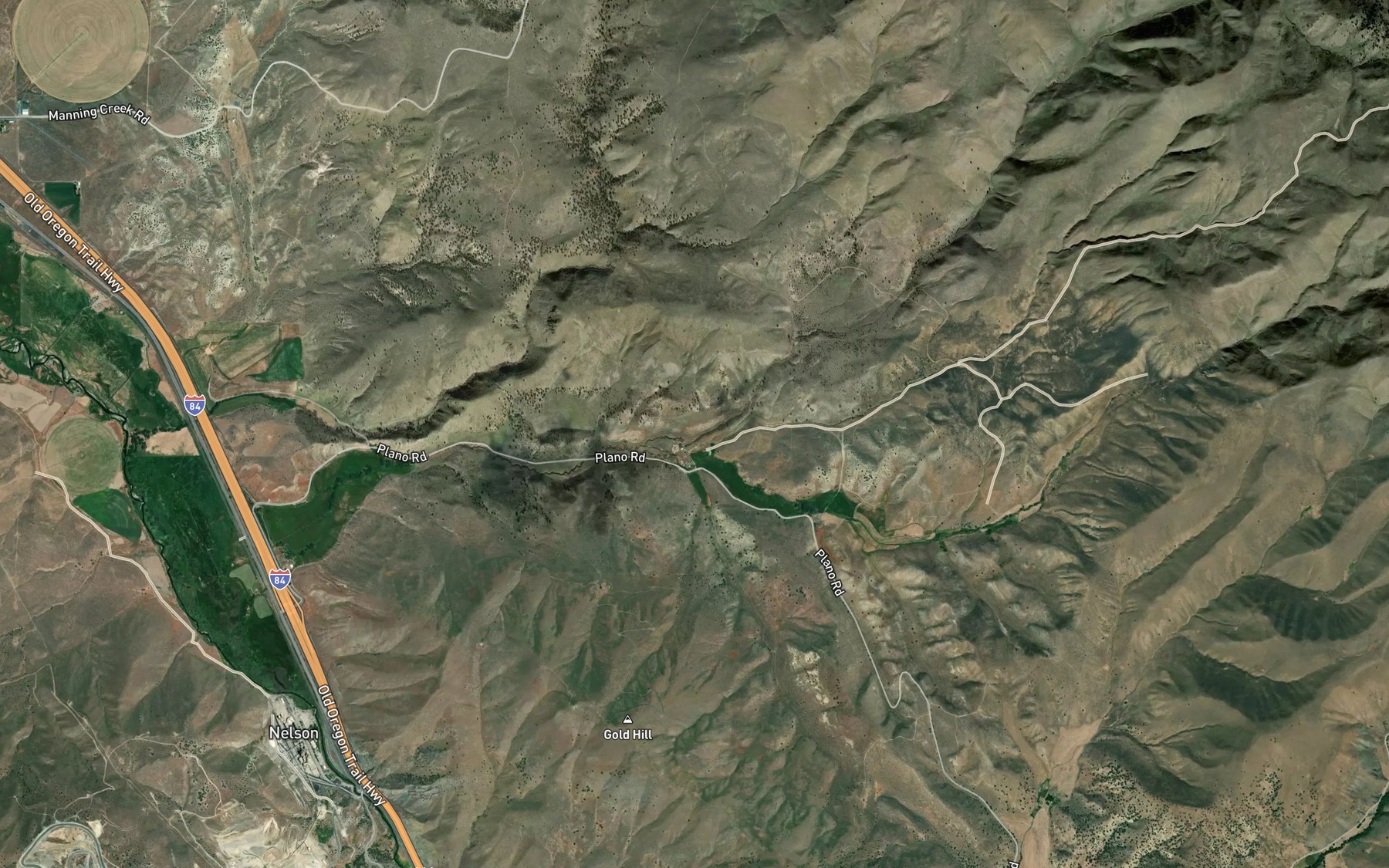 Satellite map of the Middle Fork Swayze Creek