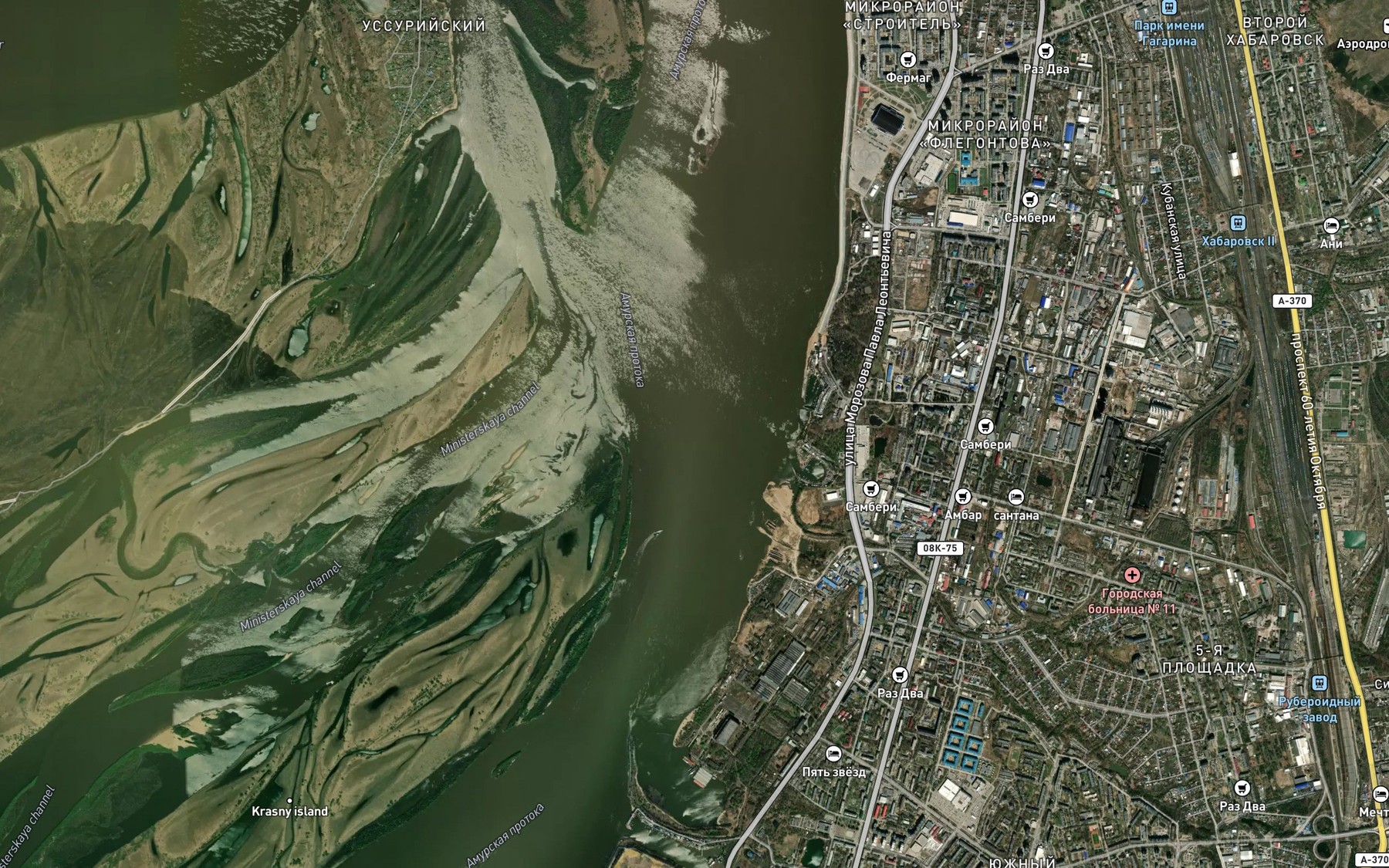 Satellite map of the Protoka Amurskaya