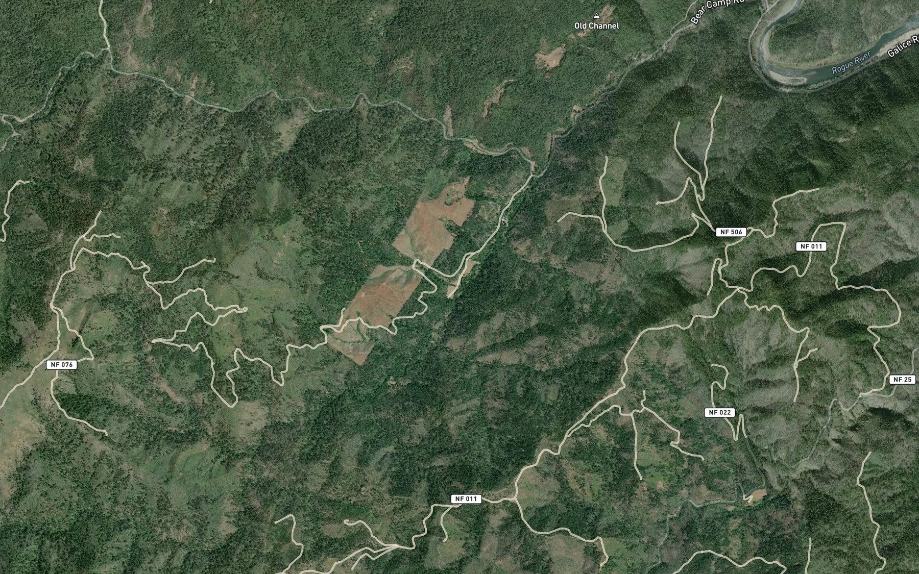 Satellite map of the Sailor Jack Creek