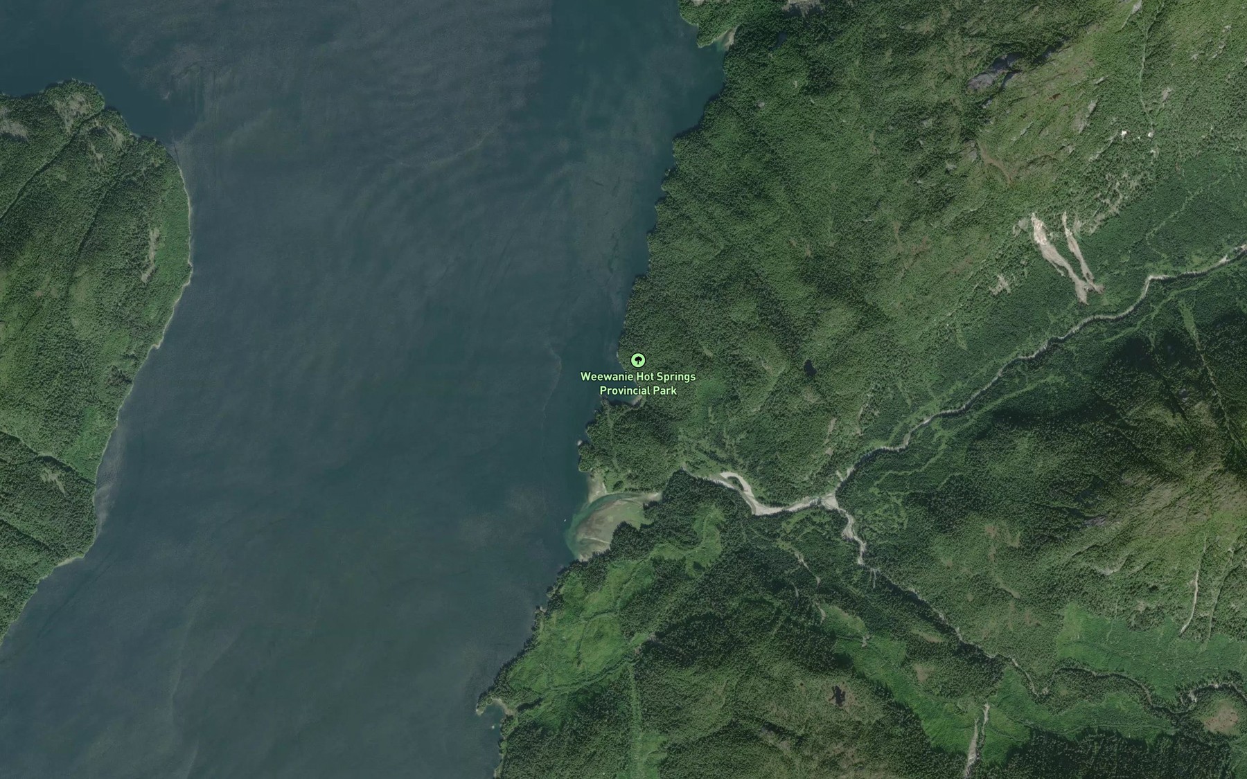 Satellite map of the Weewanie Hot Springs
