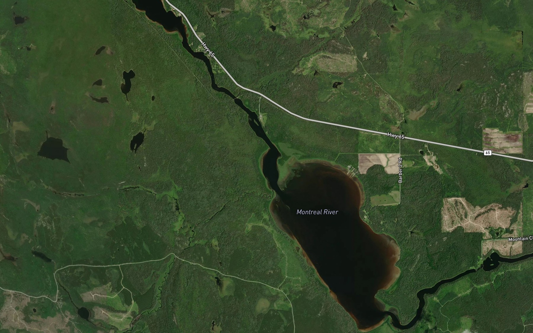 Satellite map of the Mountain Lake