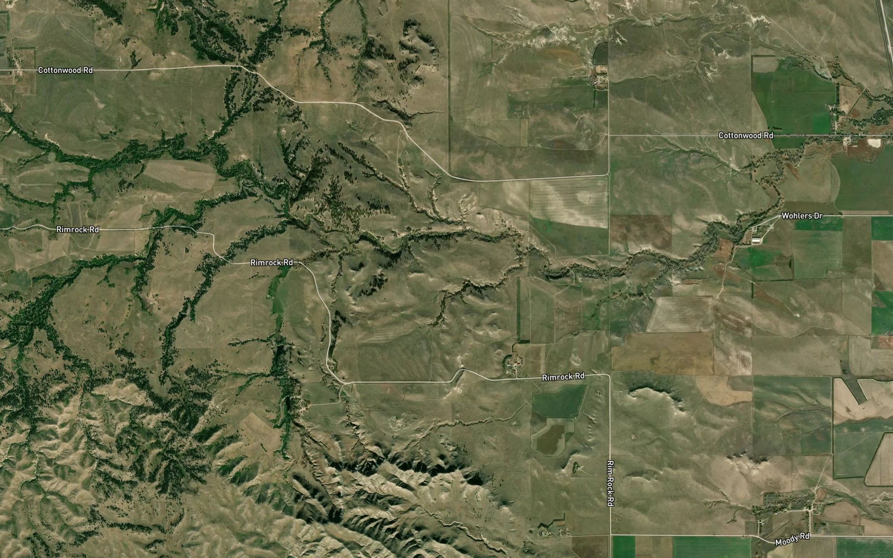 Satellite map of the Boardgate Reservoir