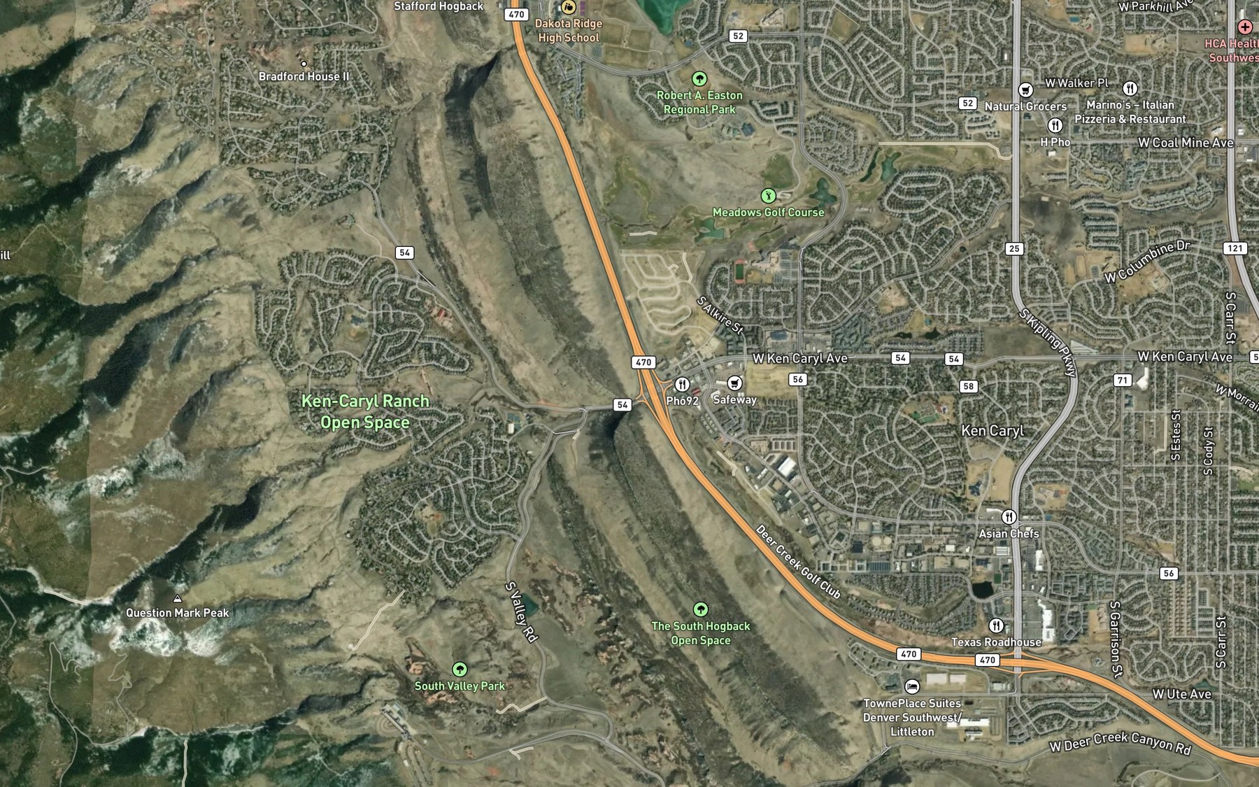 Satellite map of the Tinker-Shaffer Reservoir