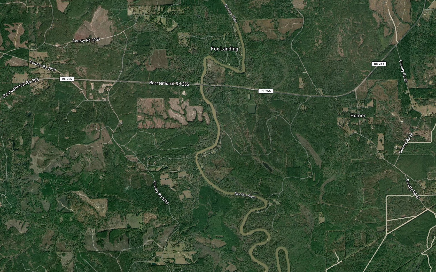 Satellite map of the Lindsey Branch