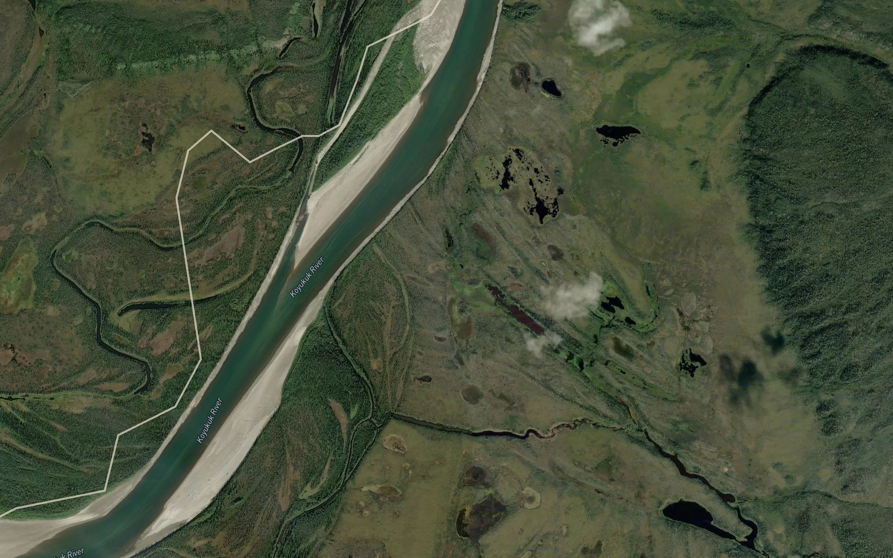 Satellite map of the Marth B Creek