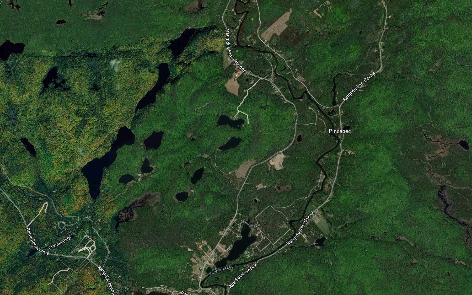 Satellite map of the Chaine des Trois Lacs