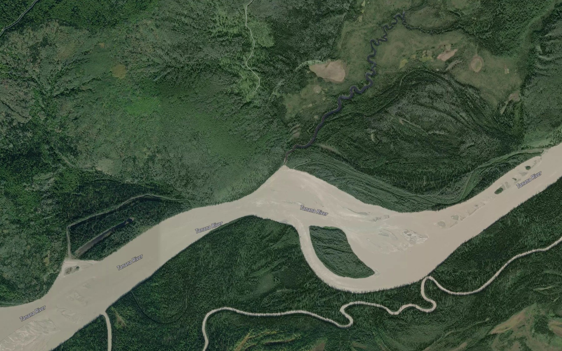 Satellite map of the Bonanza Creek
