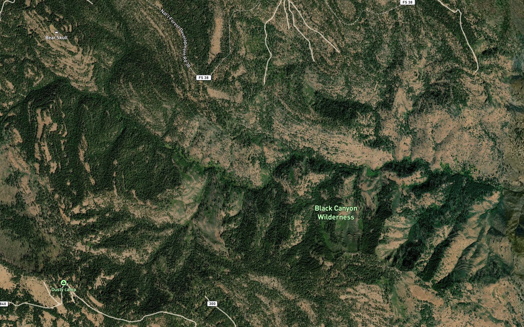 Satellite map of the Saddle Camp Spring