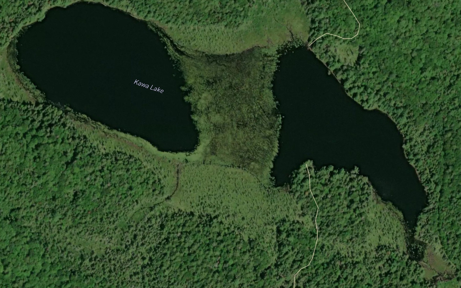 Satellite map of the Kawa Lake