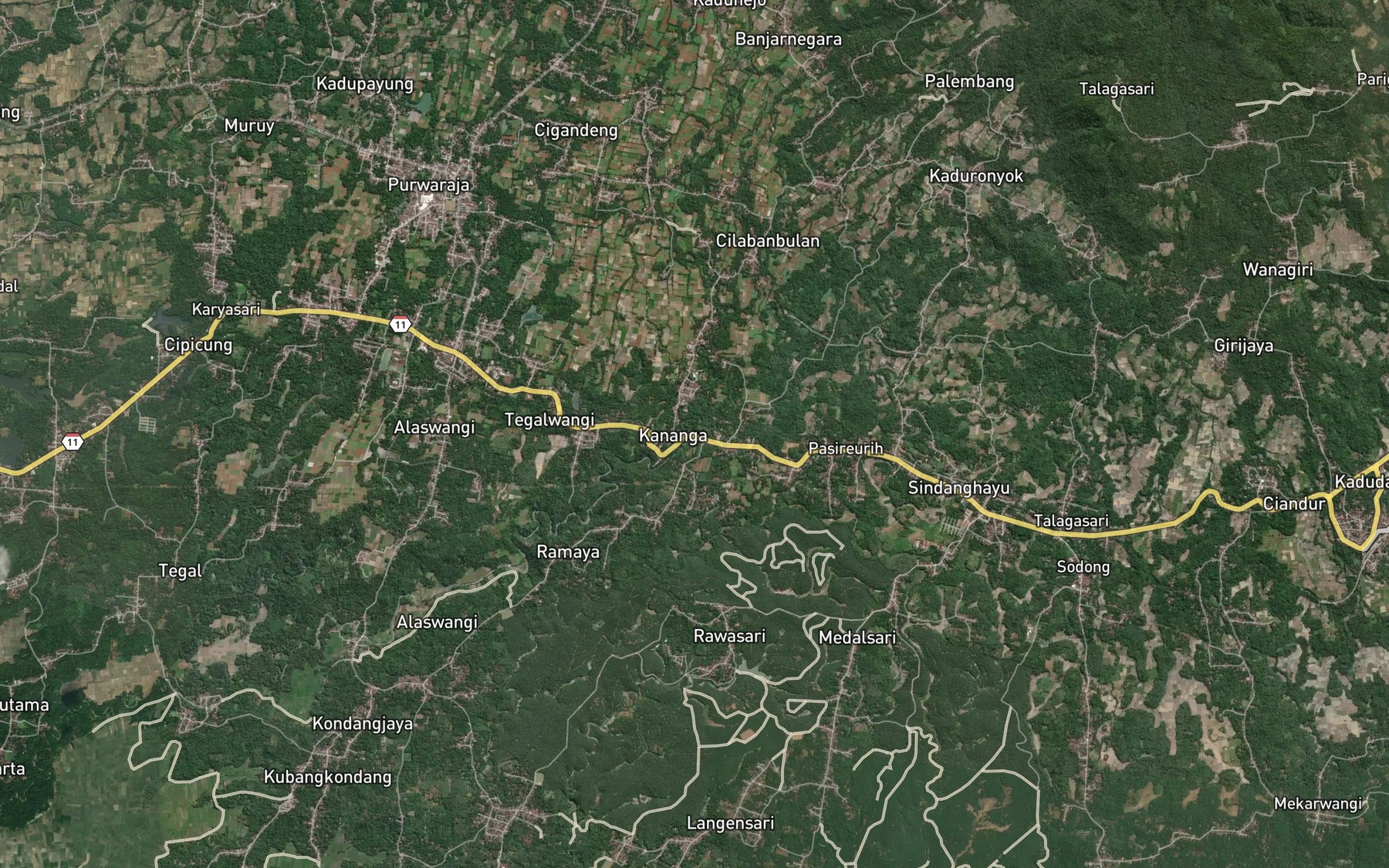 Satellite map of the Ci Antapa
