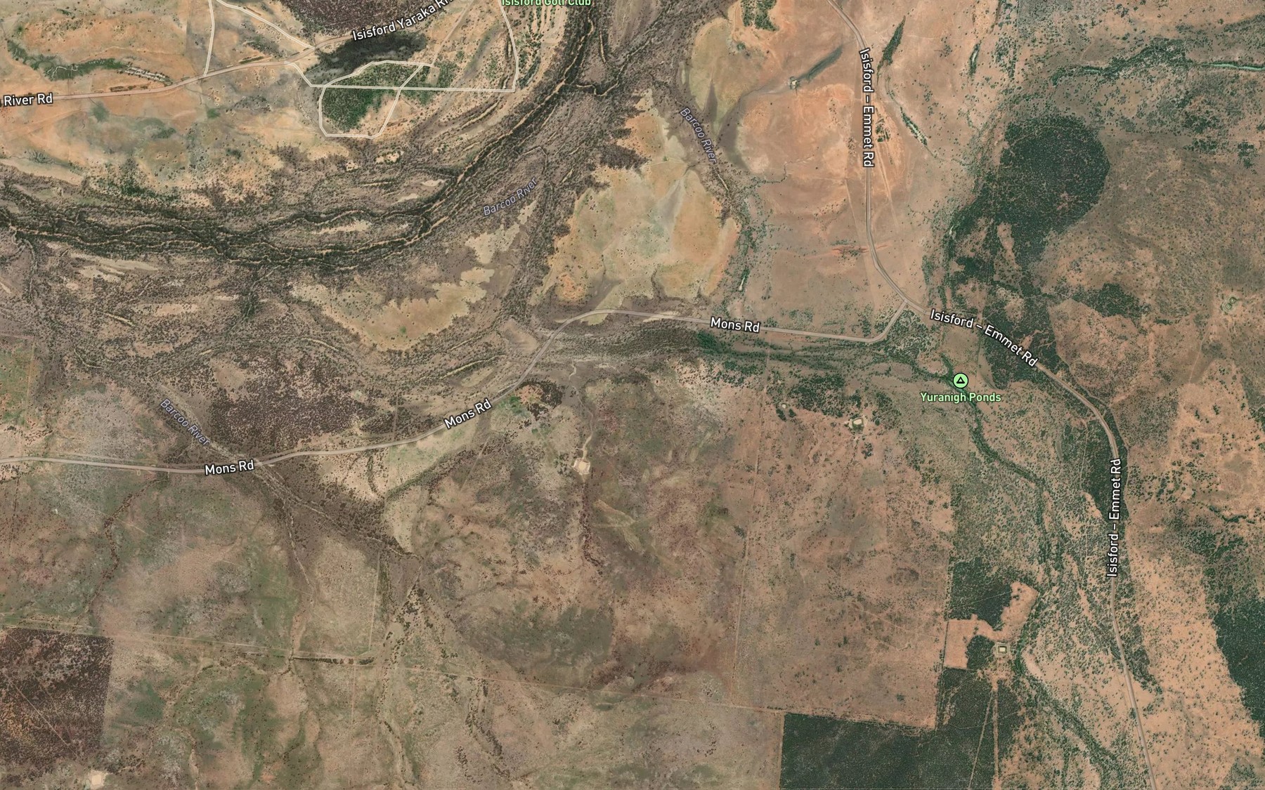 Satellite map of the Tank Creek