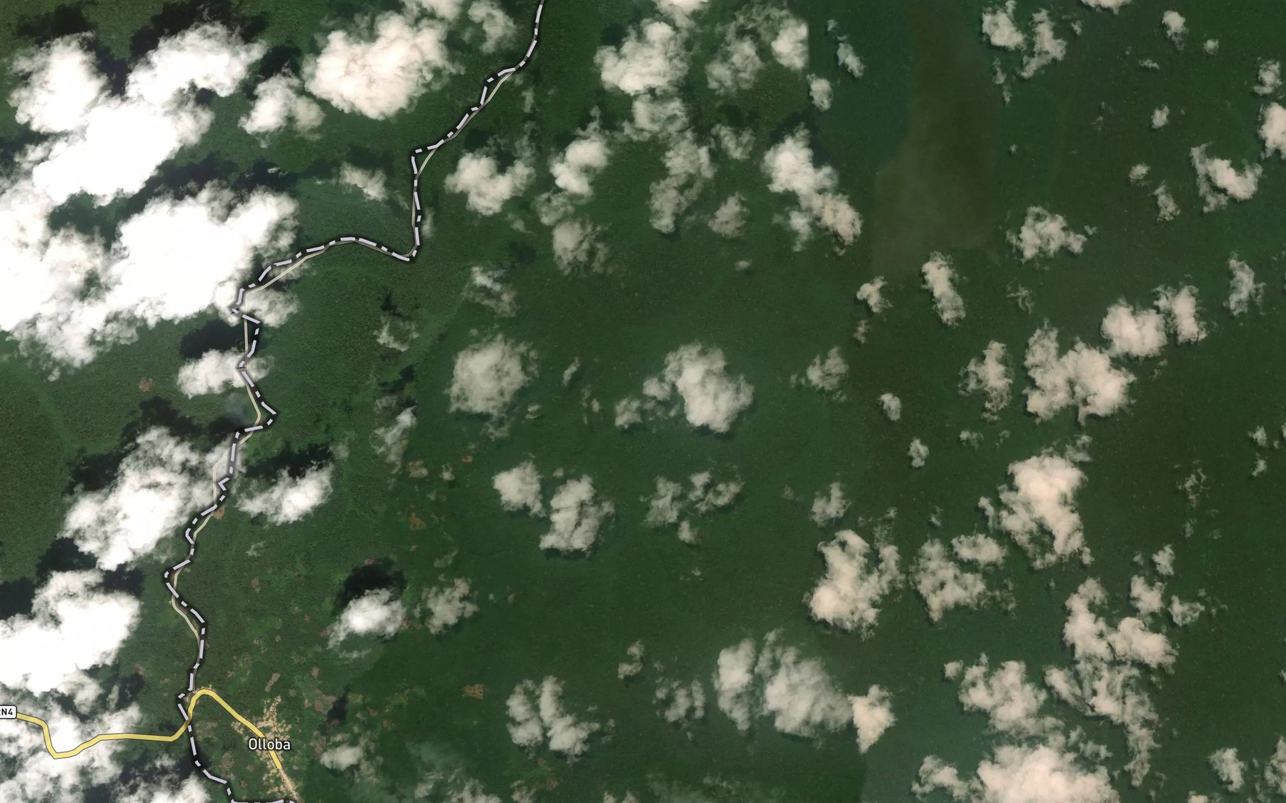 Satellite map of the Malanda